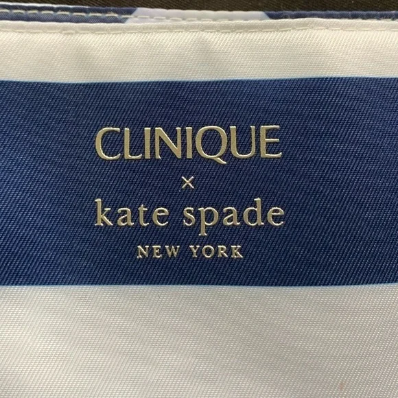 Clinique X Kate Spade Navy Blue and White Striped Tote Bag - Picture 3 of 12